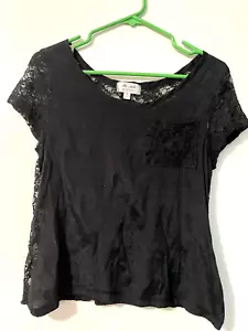 The Arte BLACK Top Size Small SEE THROUGH Back MESH LACE UNLINED - Picture 1 of 17