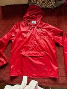 free shipping-Vintage, 1980s Izod, Lacoste Hooded Windbreaker, Men's Small Red - Picture 1 of 5