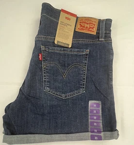 Pantalones cortos de jean Levis para mujer lavado oscuro de longitud media azul nuevos con etiquetas precio de venta sugerido por el fabricante $49.50 Talla 16 - Imagen 1 de 9