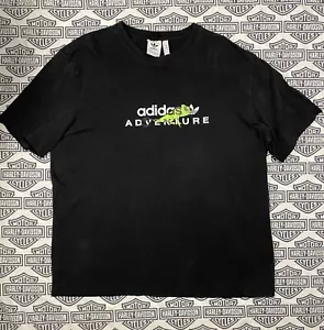 Adidas Adventure Chameleon T Shirt Black Lizard Cotton Outdoor Hike Mens XL - Picture 1 of 4