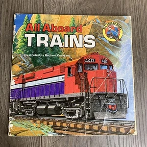 All Aboard Trains Mary Harding Illustrated Richard Courtney 1989 PB - Imagen 1 de 9