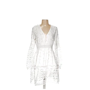 Boston Proper White Floral Wrap Dress - Picture 1 of 4