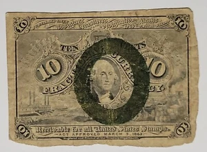 2nd SECOND ISSUE 10c FRACTIONAL CURRENCY TEN CENTS Fr 1245 - Picture 1 of 2
