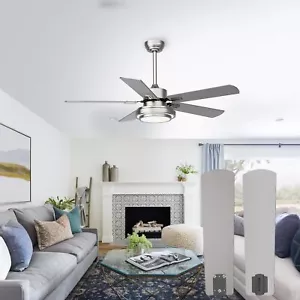 Ceiling Fans with Lights, 52inch Low Profile Ceiling Fan with Light, 6 Speeds... - Picture 1 of 7