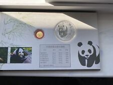 1/20 oz 20 Yuan Gold Panda 2002 + 1 Oz Silver Coin BU Ag 999 2 Set In Box!