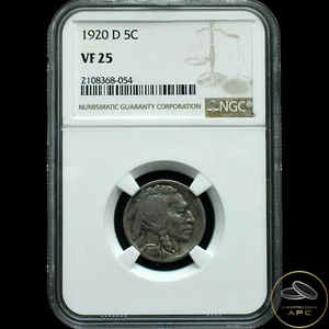 1920-D Buffalo Nickel~NGC VF25~Very Rare Beauty~Only 154 this Grade~! - Picture 1 of 4