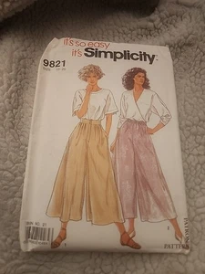 1990 SIMPLICITY MISSES CULOTTES PATTERN #9821 SZ 10-20 UNCUT - Picture 1 of 5