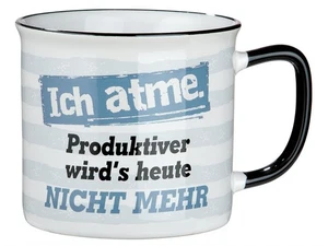  Taza de cerámica "Respiro" avena de café - taza de refrán - taza de oficina - taza de café - Imagen 1 de 1