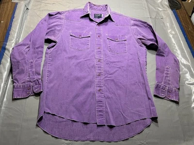 Camisa Wrangler De Colección Para Hombres 16.5 Western X-Long Colas Púrpura Perla A Presión EE. UU. 90s Foto 1 de 4