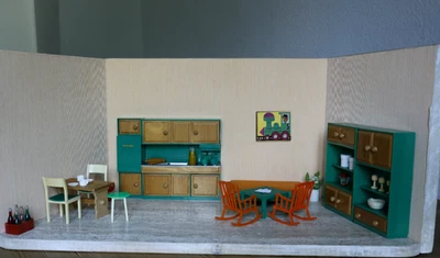 Küche und Wohnzimmer Puppenstubenmöbel Puppenhaus Puppenstube Vero DDR - Bild 1 von 4