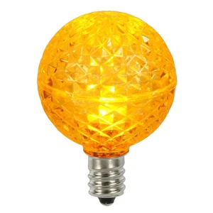25 LED G40 Yellow Faceted Replacement Christmas Light Bulbs - Picture 1 of 1