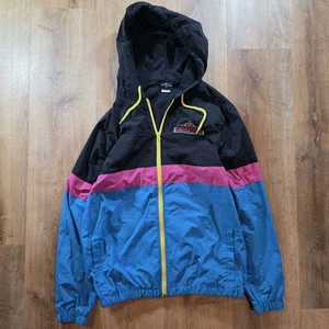 Universal Studios Jacket Blue Pink Neon Colorblock Windbreaker Retro Adult L 80s - Picture 1 of 12