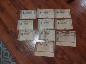 10 Carbon Iron Co Parryville PA Carbon County Stock Certificate Lot 1865-1872 - Picture 1 of 13