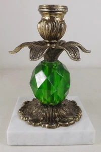 Vintage 60er facettierter grüner Plexiglas Kerzenständer Mid Century Hollywood Regency MCM - Bild 1 von 9