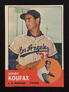 1963 TOPPS - SANDY KOUFAX #210 - VINTAGE BASEBALL CARD - HOF - EX - LA DODGERS - Picture 1 of 2