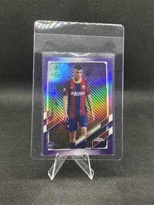2020-21 Topps Chrome UCL - Pedri #61 Purple Carbon Fiber Refractor FC Barcelona - Bild 1 von 2