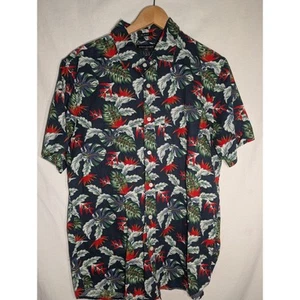 Banana Republic Mens Linen Short Sleeve Hawaiian Button Down Shirt Topical Sz L - Picture 1 of 3