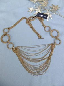 Nicole Miller Collection Goldtone 35" Draping Necklace New With Tag MSRP $285 - Foto 1 di 1