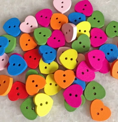 100Pcs Wood Button 2 Holes Mixed Color Scrapbooking DIY Sewing Craft Znk009 - Image 1 of 4
