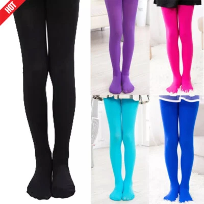 Medias para niñas lisas opacas 80 denier microfibra edades 2-12 años-12 varios colores Foto 1 de 4