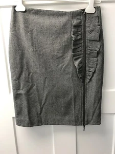 Banana Republic Donna Elasticizzato Matita Ruffle Cerniera Design Grigio 4 - Foto 1 di 11