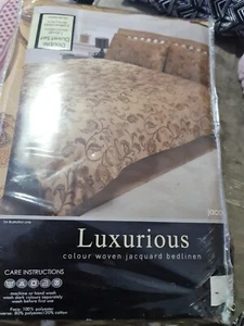 Double Set With X2 Pillowcases Colour Woven jacquard Pattern Jacquard brand new - Picture 1 of 5