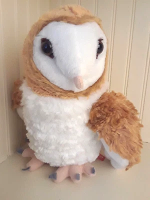 Búho de granero 12" Wild Republic peluche animal pájaro ojos conmovedores plumas difusas Foto 1 de 4