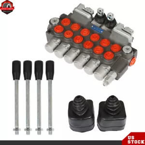 NUEVO 6 carretes 11 GPM retroexcavadora hidráulica válvula de control direccional + enchufe de conversión - Imagen 1 de 14