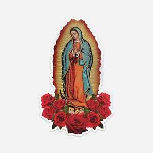 Virgin Mary Roses Deangelo Virgen De Guadalupe Sticker Vinyl Car Bumper Decal - Picture 1 of 4