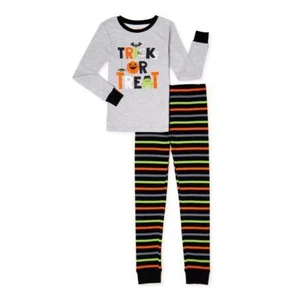 Unisex Boys/Girls Trick Or Treat 2 Piece Halloween Pajama Set NWT Size 5 - Picture 1 of 3