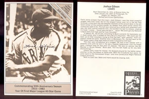 1983 Marketcom Conlon JOSH GIBSON Negro League All Star 50th Anniversary Card - Picture 1 of 1