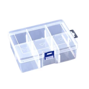 Adjustable 6 Grids Compartment Plastic Storage Box Screw Holder Case Organizer - Picture 1 of 13