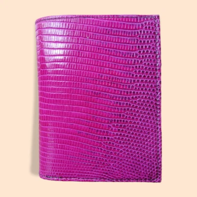 ENVÍO GRATUITO PIEL DE LAGARTO GENUINA Cartera de Cuero HOMBRE BILLETERA PLEGABLE Rosa Foto 1 de 4
