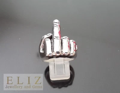 Centrale Anello F #@ K You 925 Sterling Argento Fu Motociclista Rocker Punk 25 - Immagine 1 di 4