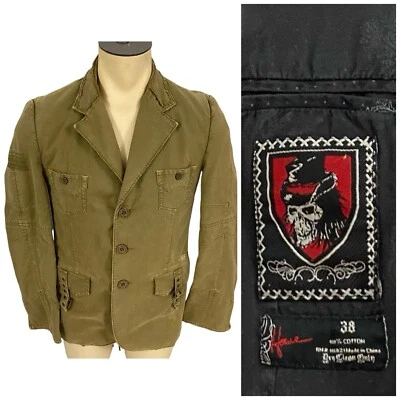 House of Howe Blazer Mens 38 Military Khaki Grunge Jacket Rock Punk Utility - Image 1 of 4