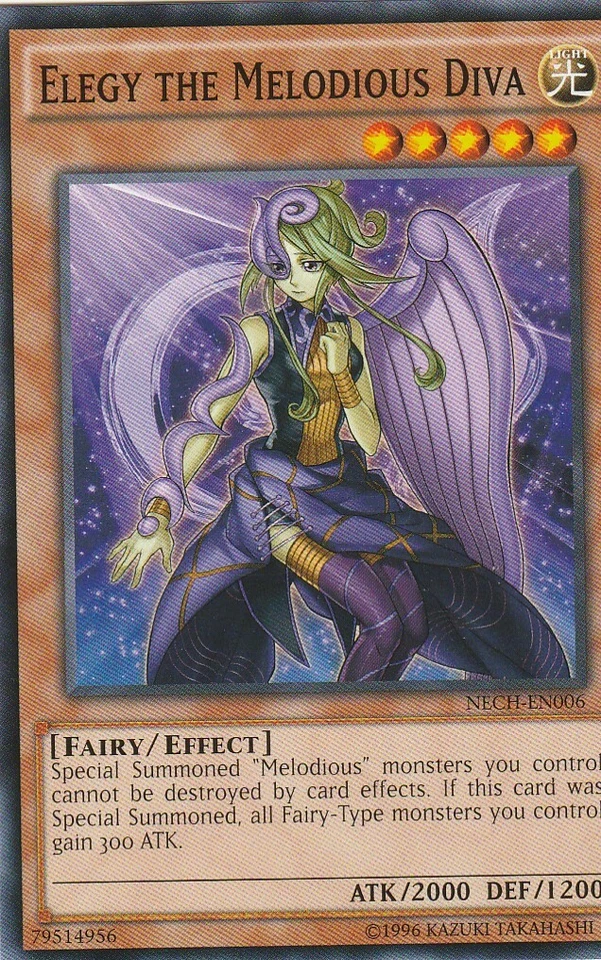 YUGIOH CARD 1 X ELIGY THE MELODIOUS DIVA NECH-EN006 - Image 1 of 1