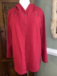 Chaqueta con Capucha PureJill Roja Algodón/Modal/Spandex Súper Elástica con Bolsillos M - Imagen 1 de 6