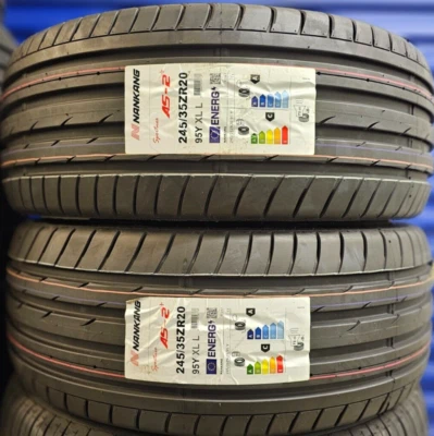 2X NEW NANKANG AS2+ SPORT 245/35/20 245 35 ZR20 XL 95Y UHP TYRES 2453520 C+A - Image 1 of 4