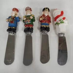 Lote de 4 cuchillos de mantequilla esparcidores de queso de mermelada de gelatina de Navidad de acero inoxidable - Imagen 1 de 11