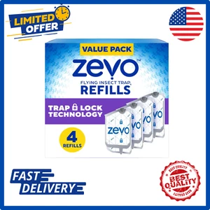 Zevo Flying Insect Trap, Fly Trap Refill Cartridges (Twin Pack, 4 Cartridges) - Picture 1 of 14