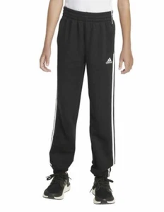 Adidas Black Unisex Gender Neutral Youth Joggers White Stripes Size M 10/12 - Picture 1 of 9