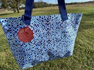 NUOVA borsa a tracolla Lancome Spring Beach Tote shopping grande blu - Foto 1 di 10