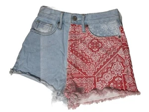 PACSUN Jean Shorts Ultra High Rise Vintage Short Size 23 Waist Button Closure - Picture 1 of 16
