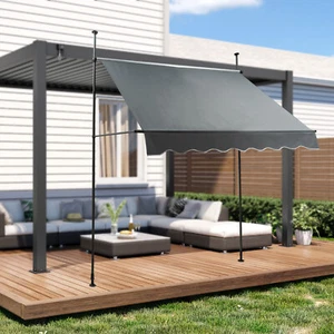 Patio Awning For Shading Rain Protection Retractable Awning Sunshade Shelter - Picture 1 of 18