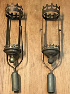 Antik-Messing-Parade marschierender Fackelhalter-Paar - viktorianisch 15 1/2" lang (NEE) - Bild 1 von 4