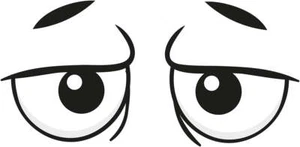 Googly Eyes Grumpy Vinyl Decal 6 inches wide - Picture 1 of 1