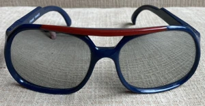 Vintage 1970’s Ski Line Red Blue Mirrored Lens Kids Youth Aviator Sunglasses - Picture 1 of 12