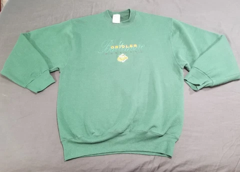 Baltimore Orioles Sweatshirt Mens XL Green Pullover Pro Player Made In USA VTG Cover