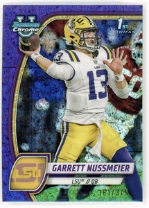 2024 Bowman University Garrett Nussmeier diamanti viola RC 361/375 #5 LSU - Foto 1 di 2