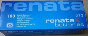 Box of 100 Renata 373 SR916SW Silver Oxide Watch Batteries EXP 02/2026 - Picture 1 of 2
